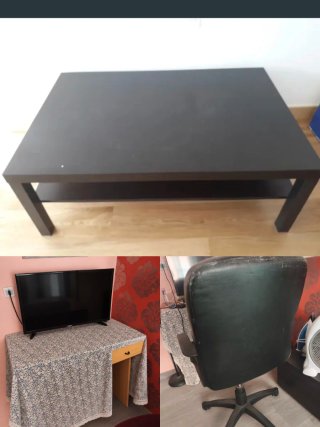 Regalo Escritorio, Silla PC y Mesa de Centro