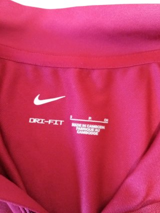 Sudadera Entrenamiento Nike AXA granate y naranja.