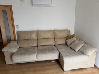 Sofá modular beige tela y ante. En Badajoz