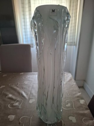 Vaso Michielotto in vetro trasparente e bianco