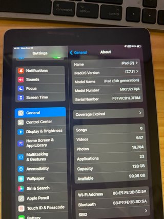 iPad 6a Generación 128GB Plateado