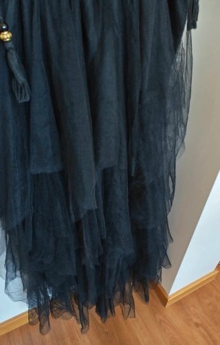 Vestido Gótico Preto  Crochet mulher M verão