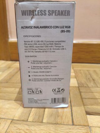 Altavoz Portátil Inalámbrico