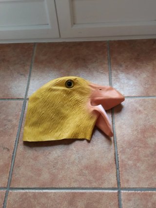 Disfraz Máscara Pato Amarillo Naranja