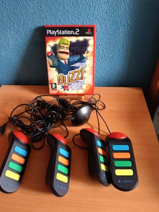 Mandos Buzz! + Juego PS2 El Gran Reto