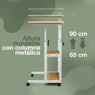 Tavolo ausiliario per computer, altezza regolabile e ruote