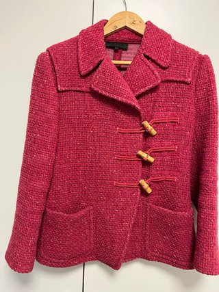 Abrigo de lana ICEBERG rosa tweed