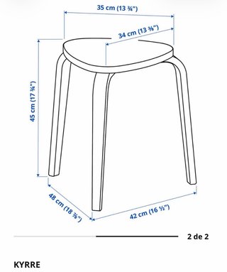 Taburete KYRRE IKEA Blanco (x2)