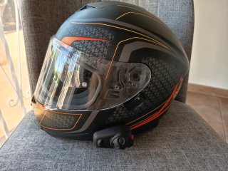 Casco de Moto IXS Negro y Naranja