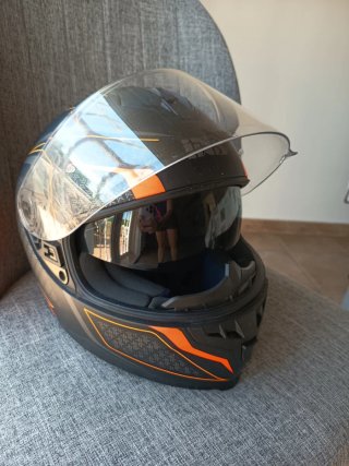Casco de Moto IXS Negro y Naranja