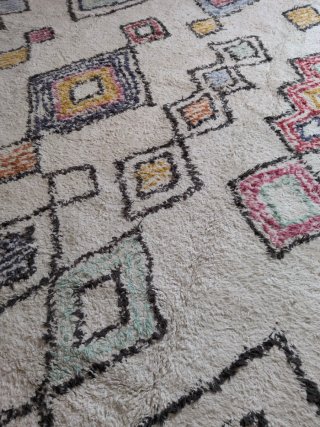 Alfombra Algodón Beige Multicolor