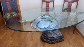 Mesa Cristal Mujer Bronce