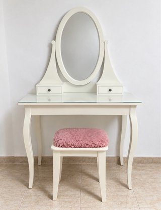 Tocador Ikea Blanco con Espejo + taburete
