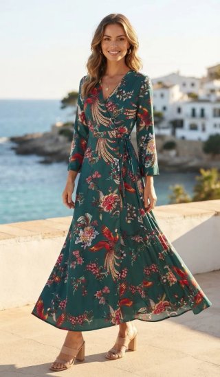 Vestido largo estampado floral