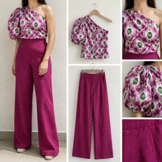 Conjunto Top Asimétrico y Pantalón Palazzo