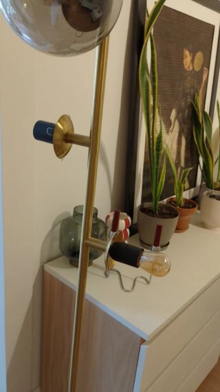 Base de Lámpara de Pie Dorada 185cm