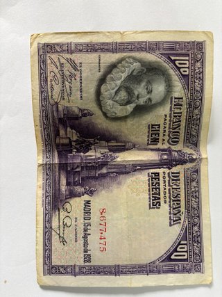 Billete 100 Pesetas Cervantes 1928 sin serie
