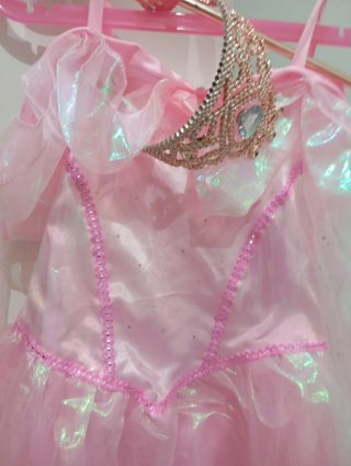 Disfraz Princesa Rosa con Corona y Varita