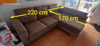 Sofá Rinconera Marrón 220x170cm