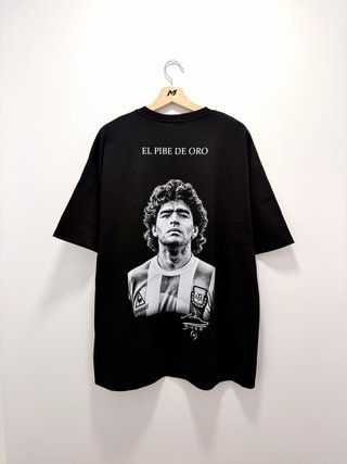 Camiseta Oversize Argentina Maradona Negra