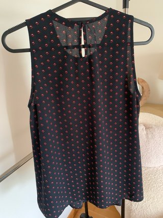 Blusa Mango azul marina Estampado Diamantes
