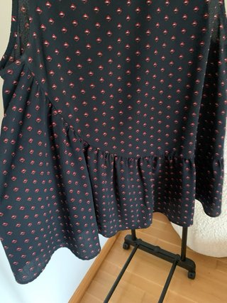 Blusa Mango azul marina Estampado Diamantes