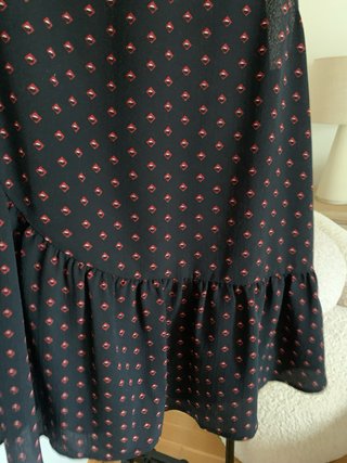 Blusa Mango azul marina Estampado Diamantes