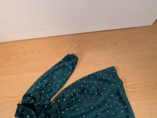 Vestido verde con lunares dorados bebé niña 18-24M