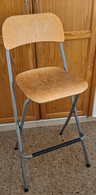 Taburete plegable madera y metal