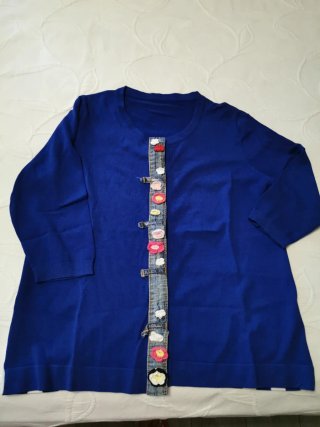 Chaqueta de punto azul