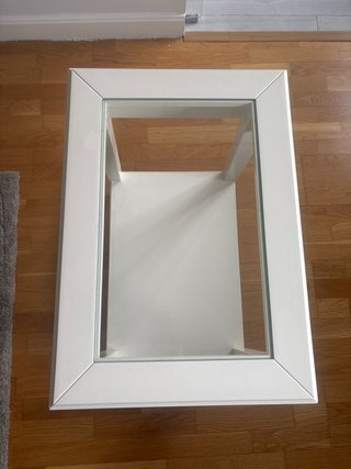 Mesa auxiliar madera y cristal