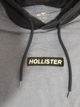 Sudadera Hollister Azul y Negra Talla S