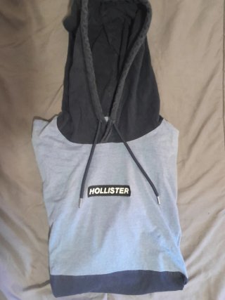 Sudadera Hollister Azul y Negra Talla S