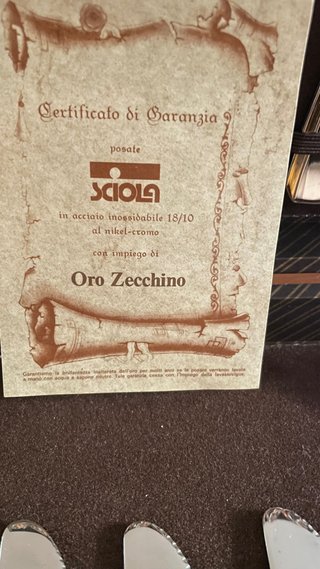 Set posate 6 pz acciaio con oro zecchino Scola