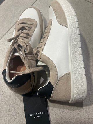 Zapatillas Cortefiel Talla 38 Beige/Blanco