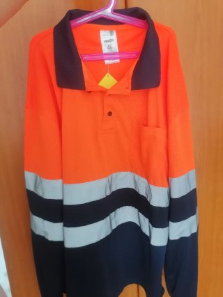 Polo de trabajo Velilla naranja y azul Talla XL