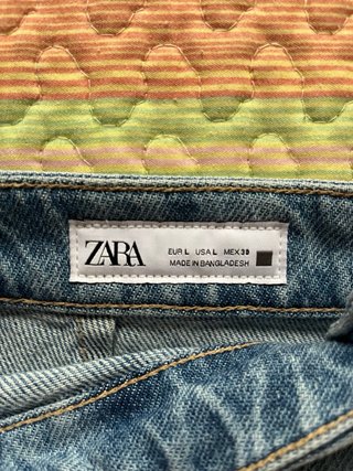Falda pantalón vaquera azul Zara