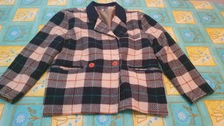 Americana de Mujer Estampado Cuadros