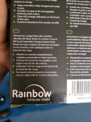 Base Carga 2 Mandos Xbox + Baterías