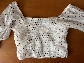 Top Bershka lunares manga abullonada