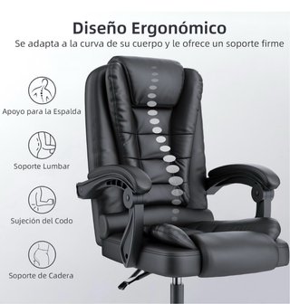 Silla de Oficina Ergonómica Naspaluro Negra