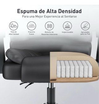 Silla de Oficina Ergonómica Naspaluro Negra