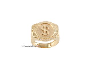 sello oro 18k con piedra con circonita