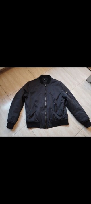 Chaqueta Bomber H&M Negra Talla L