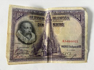 Billete 100 Pesetas Cervantes 1928