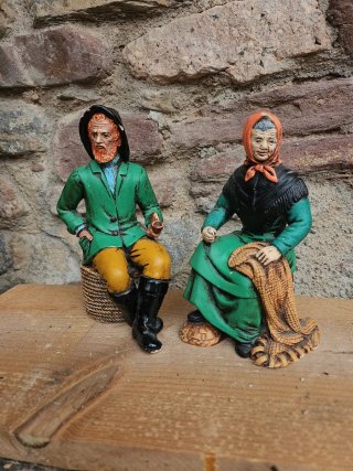 Figuras decorativas de pescadores