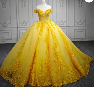 Vestido de fiesta 15 años amarillo