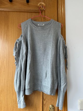 Jersey Gris Vinceotto con Hombros Descubiertos