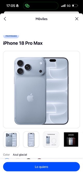 iPhone 18 Pro Max Azul Glacial