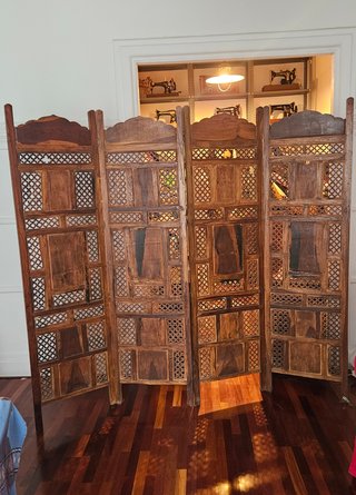 Biombo Vintage de Madera Estilo Indio